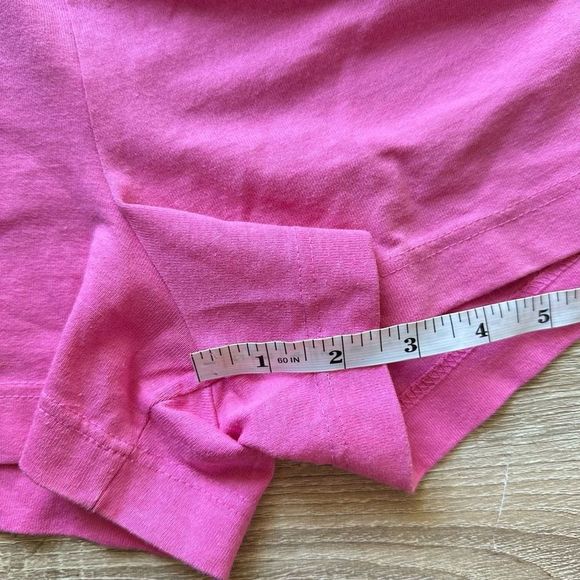 Vintage 90s Sears Vacation Beach Top Shorts Set Barbie Pink size Large - Picture 7 of 10